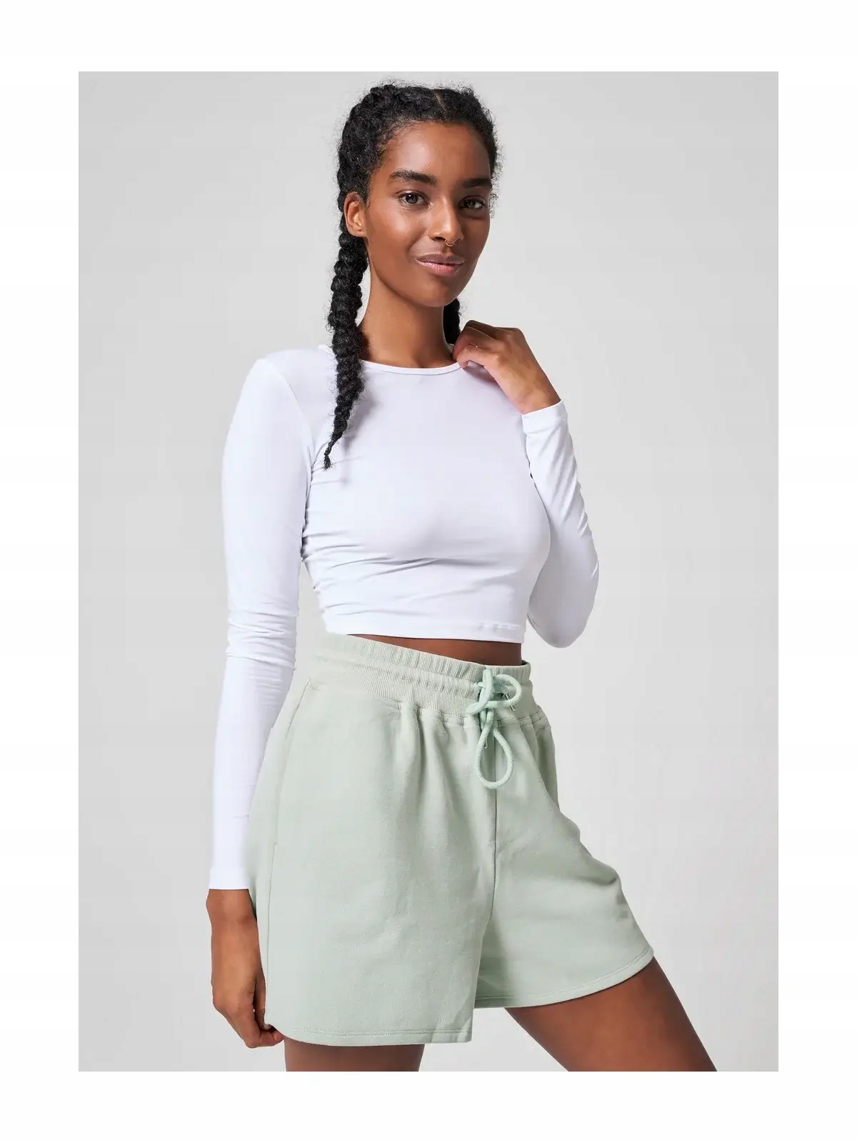 Dámské sportovní tričko Casall Crop Long Sleeve vel. 42 tělocvična jóga bílá