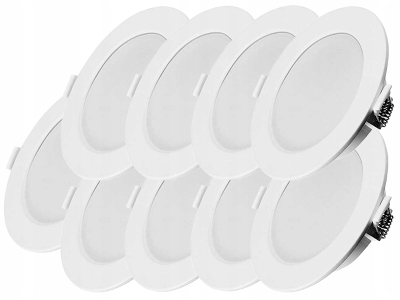 9x Plochý zapuštěný panel Slim Led 6W 230V Lampička Studená barva 6500K