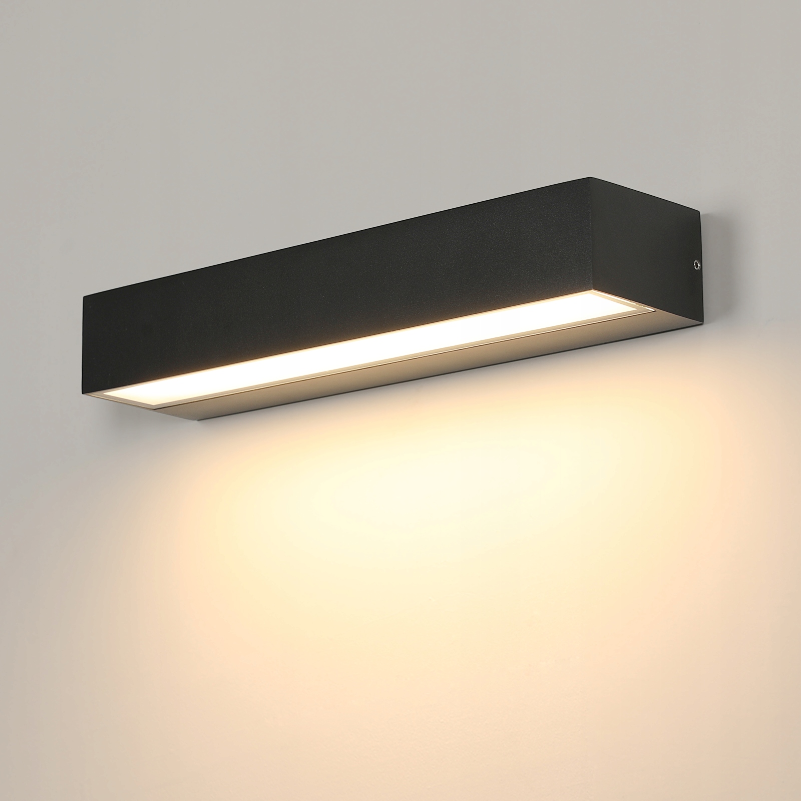 LAMPA ŚCIENNA LED ZEWNĘTRZNA KINKIET CZARNY WODOODPORNY 16W 3000K IP65