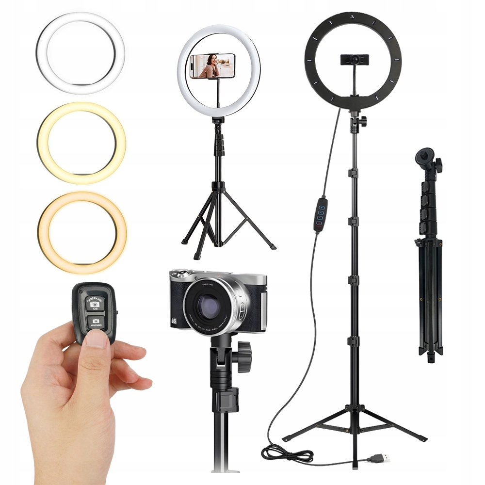 kruhová lampa Led Ring Pilot Stativ Make-up YouTube 190 cm 10 úrovní