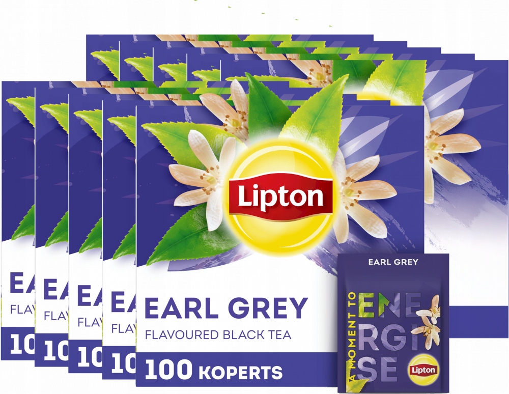 Herbata Earl Grey czarna w kopertach Lipton Classic 100szt x10