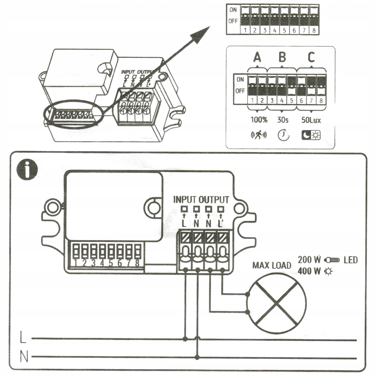 LAMPA ELEWACYJNA CZUJNIK RUCHU KINKIET OGRÓD E27 EAN (GTIN) 6091624477464