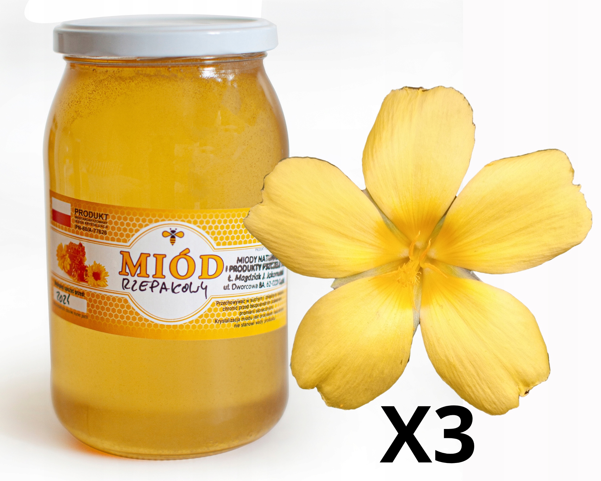 Levně Řepkový med 3 x 1 kg – jemný na chuť