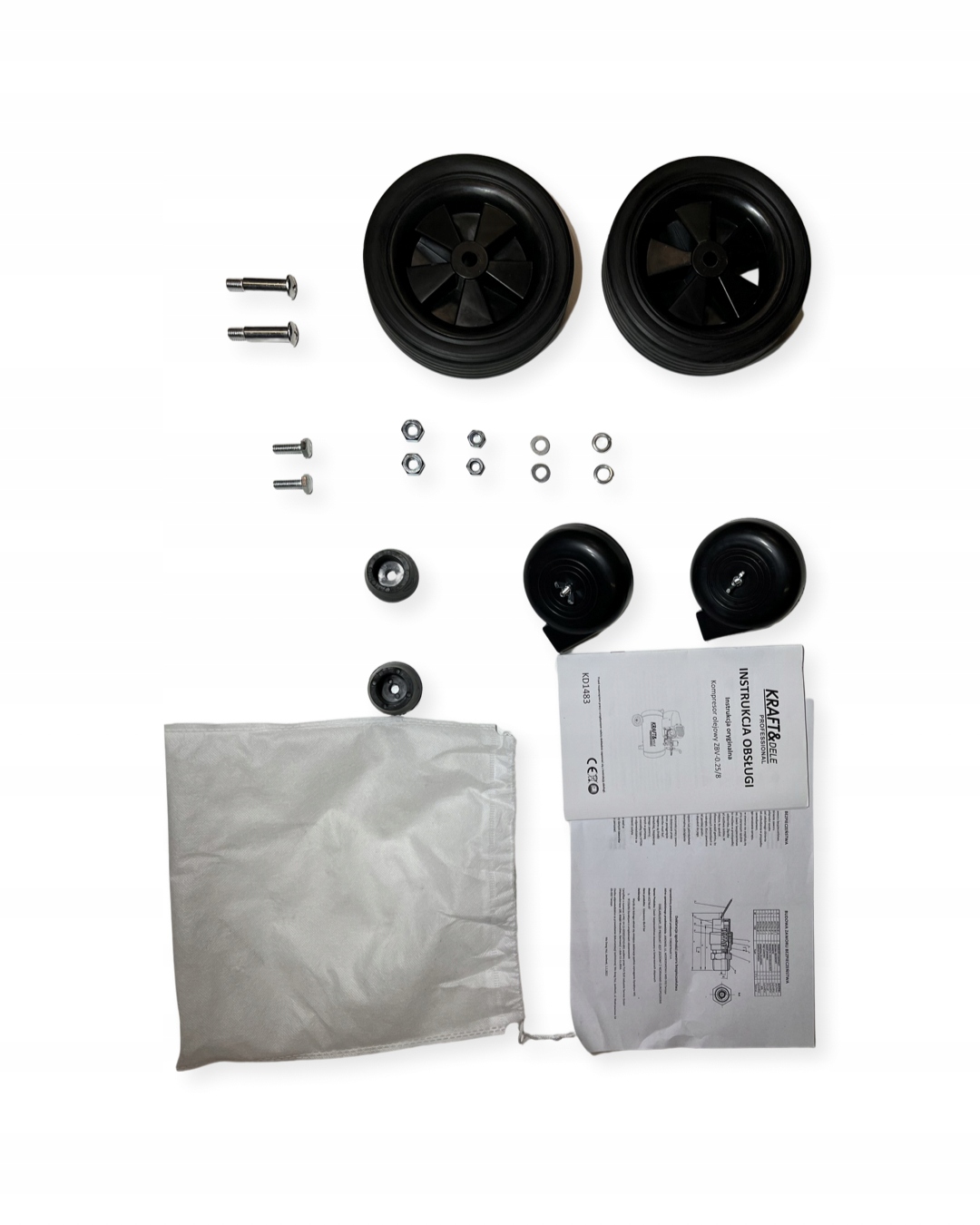 K.B. KOMPRESOR 100L OLEJOWY SPRĘŻARKA V2 POWIETRZA DWU TŁOKOWY Model KD1483 + 2x nr853