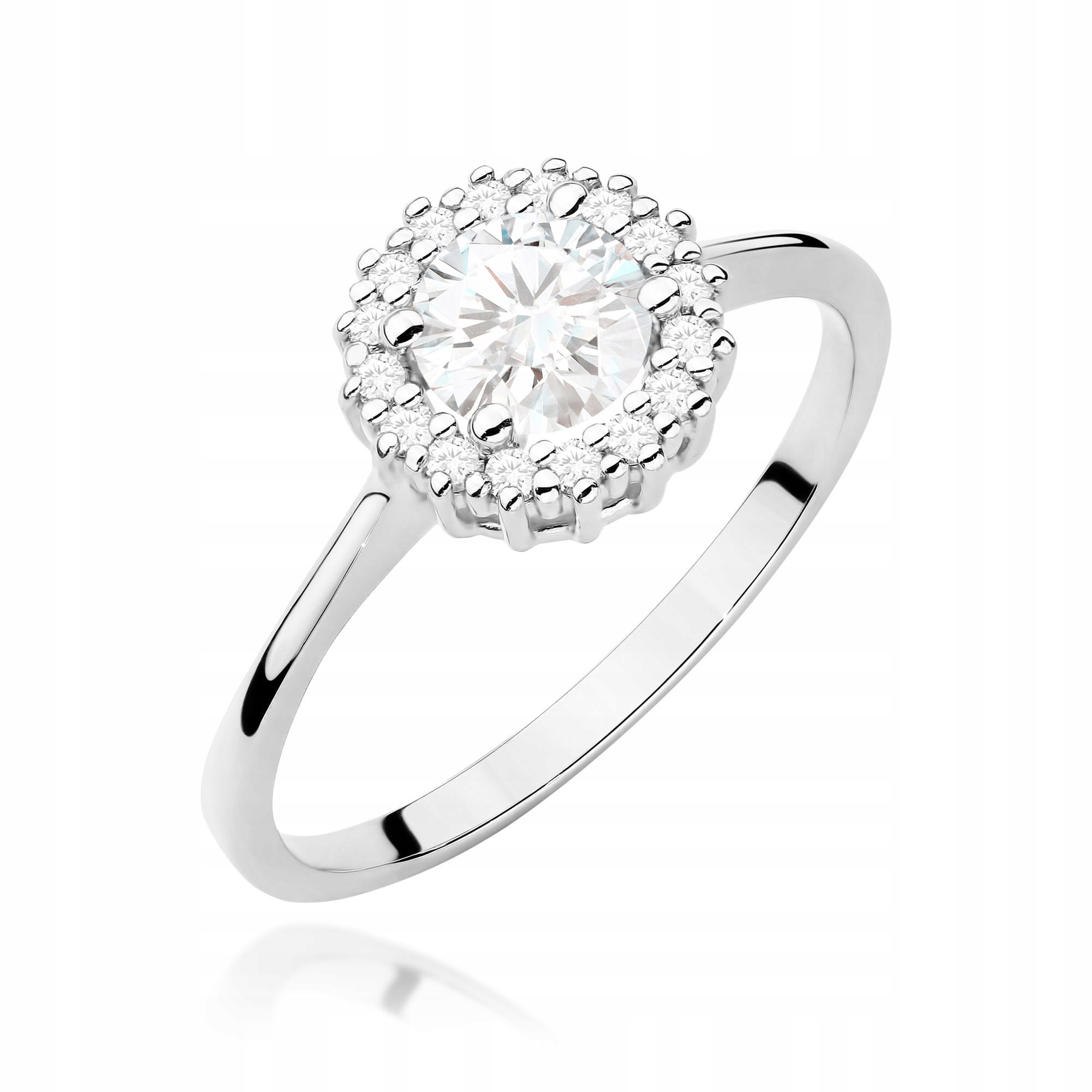 Zlatý Prstýnek 585 Bílý Safír A Brilianty 0.14 ct r21