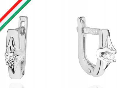 Zlaté náušnice 585 Subtilní S Brilianty 1,70g diamanty módní pro ni 14k