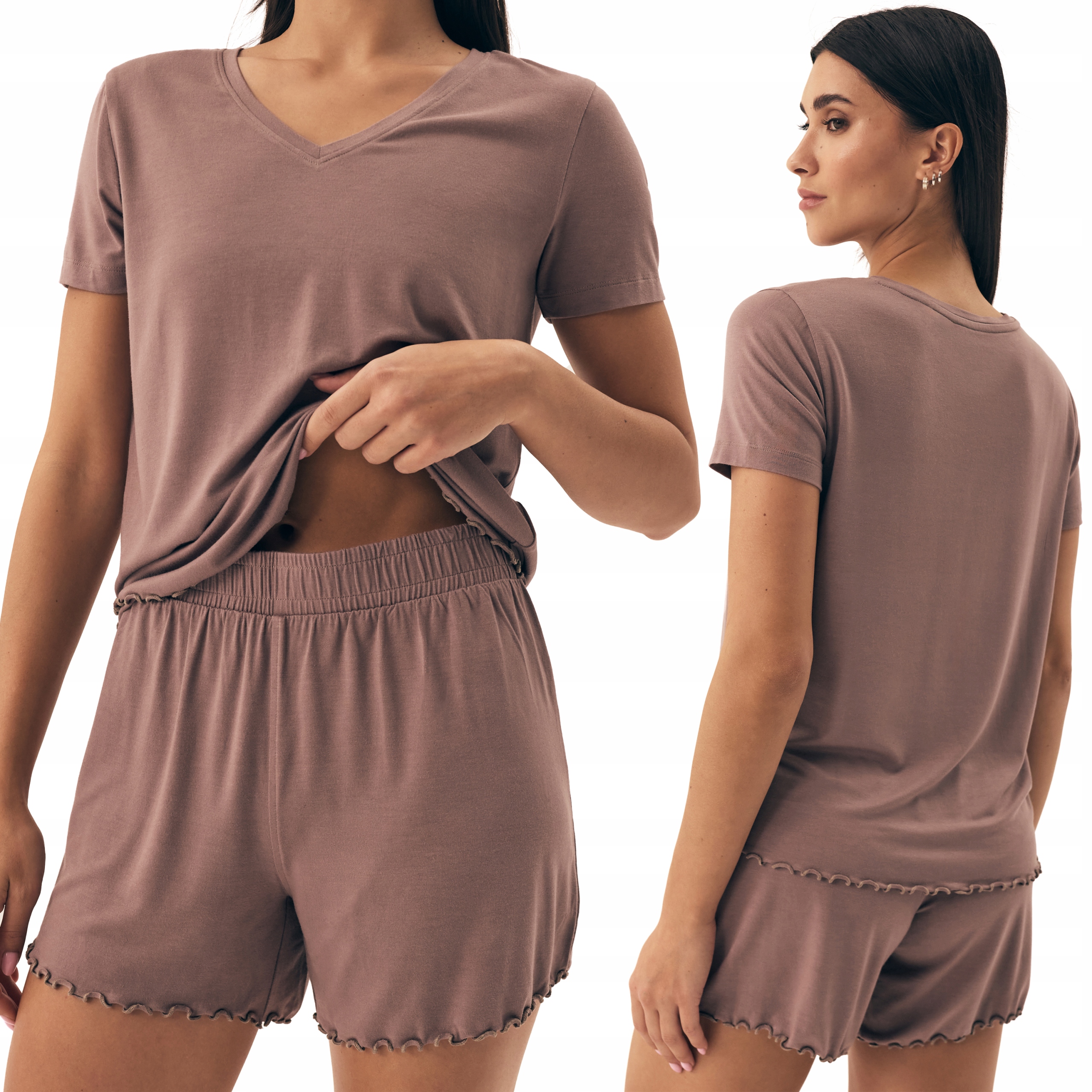 Dámské krátké pyžamo z Viskózy s volánky Henderson Noves L