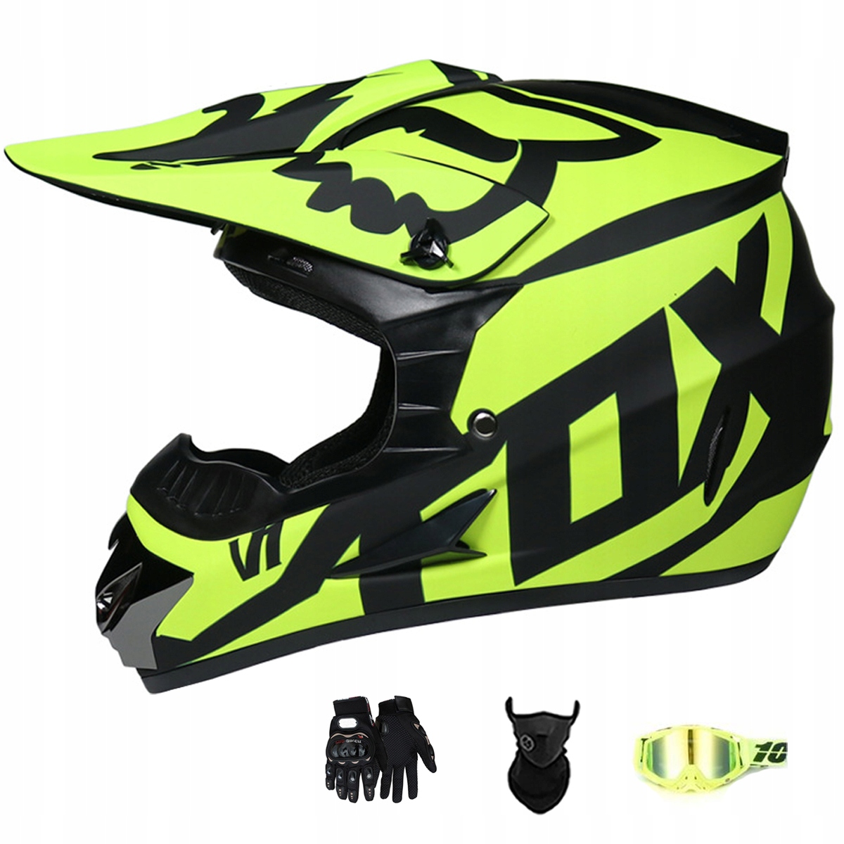Motocyklová Přilba Lehká Enduro Quada Brýle Rukavice Maska S