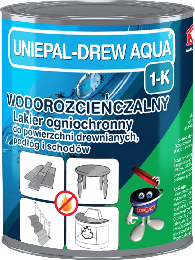 Ohnivzdorný lak Uniepal-drew Aqua 1-K 2,5L