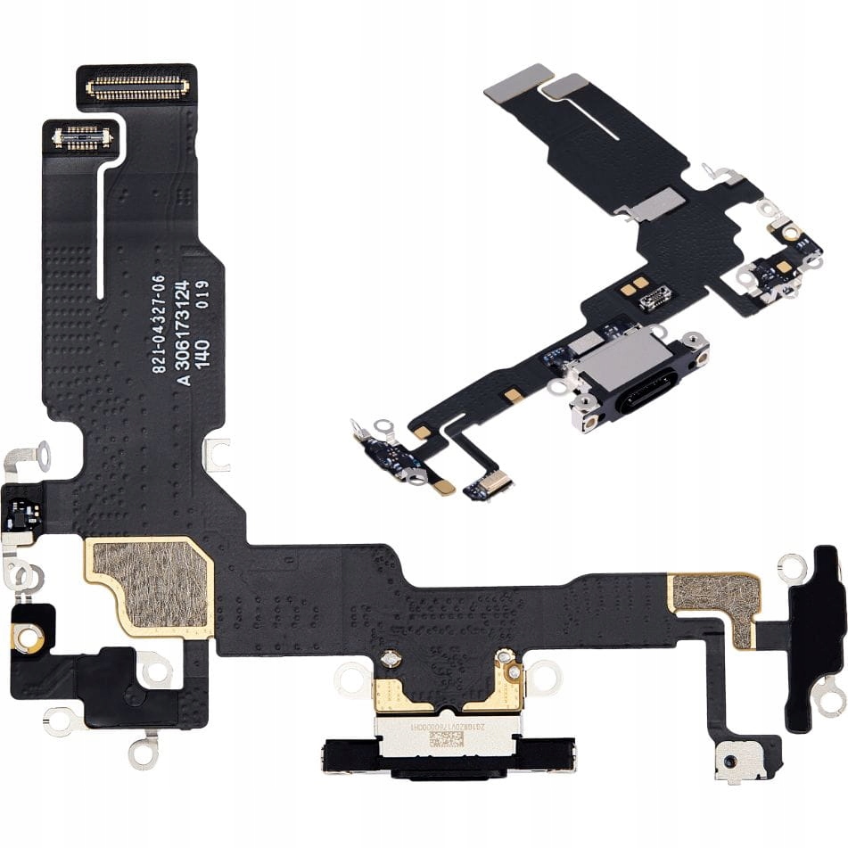 Konektorová Zásuvka Nabíjecí Páska Dock Pro Iphone 15 Plus Org Černá