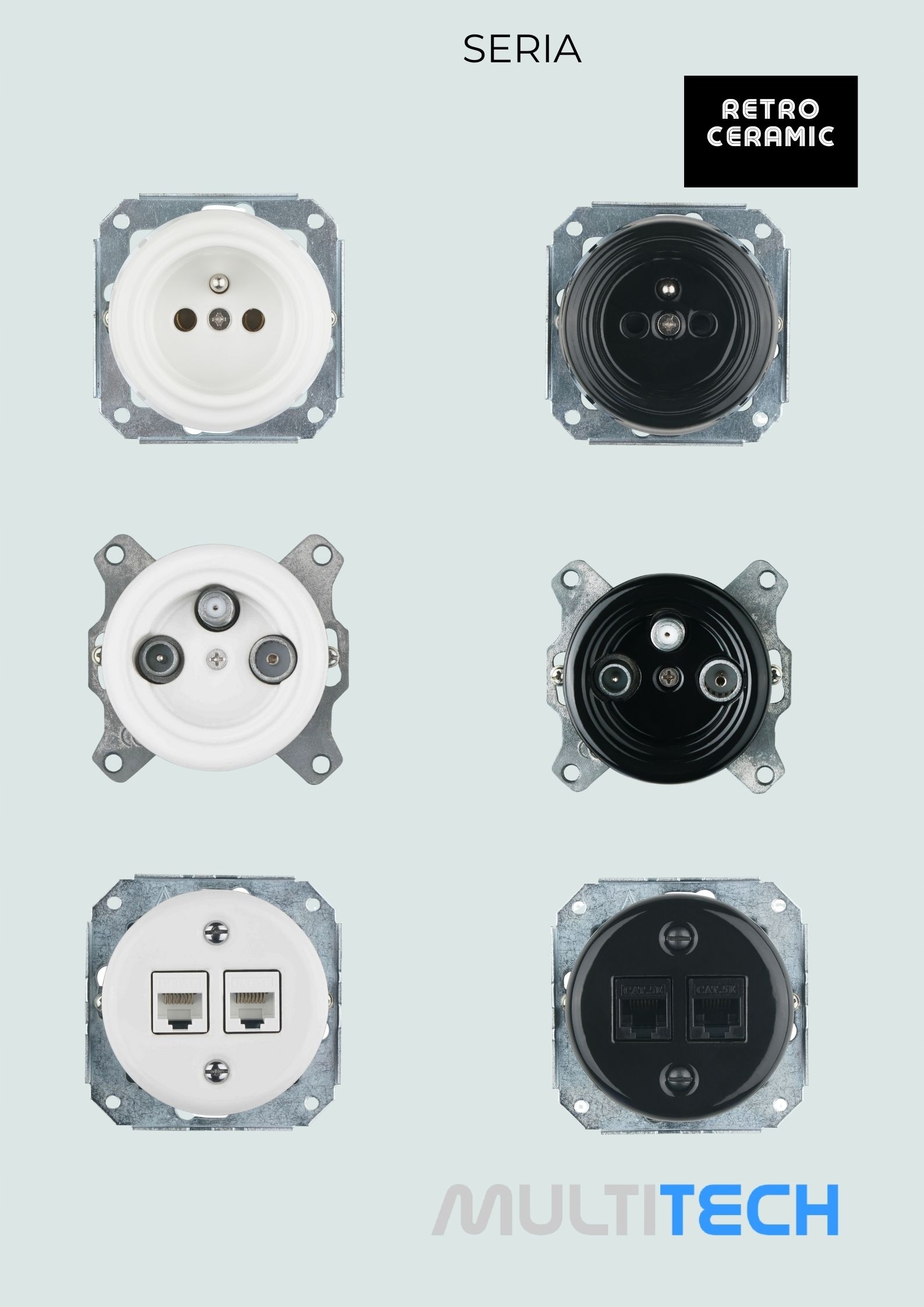 Wyłącznik schodowyOBROTOWY ścienny Ceramika 'Retro ceramic' bez ramki BIAŁY Kod producenta RC-120XW