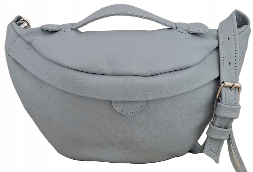 Nerka XL włoska Torebka Vera Pelle Skóra Naturalna Duża Błękitna