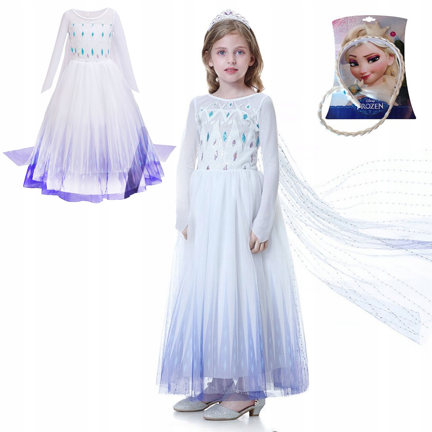 

Frozen 2 Sukienka Elsa Kraina Lodu 3-4 L Opaska