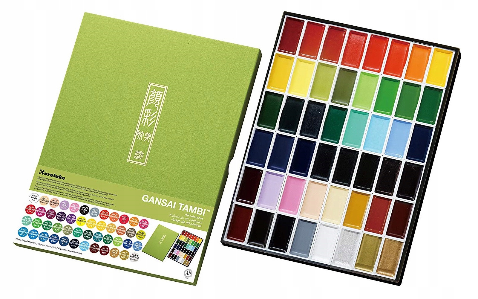 Akvarelové barvy Gansai Tambi Kuretake 48 ks