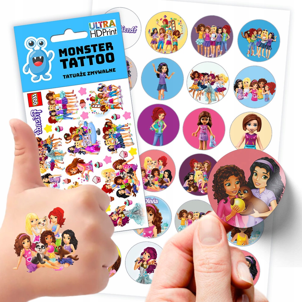 

Zestaw Naklejki Tatuaże Lego Friends Jakość