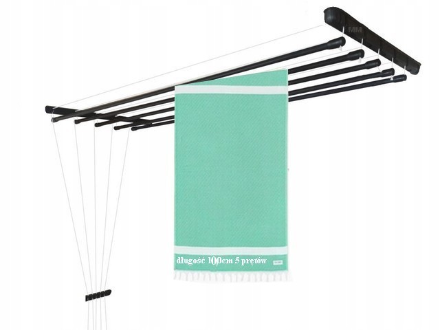 Sušák délka 100 cm 5 tyčí černá
