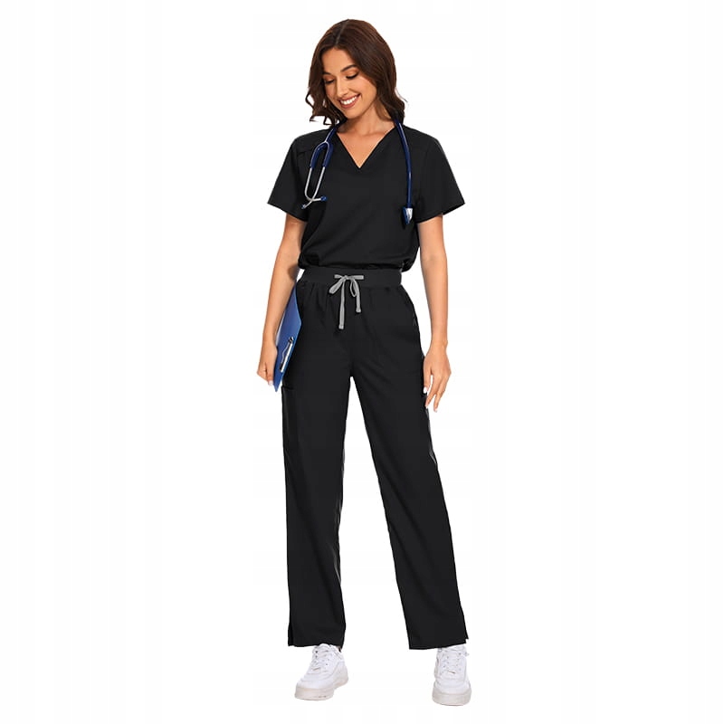 Komplet Medyczny Damski Scrub Uniform Model Vital Kolor Czarny, Rozmiar L
