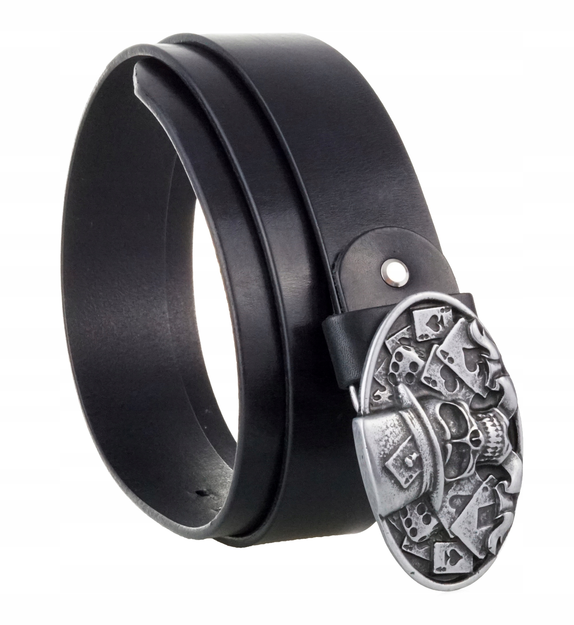 

Pasek Do Spodni Skórzany Pełna Klamra Joker Karty