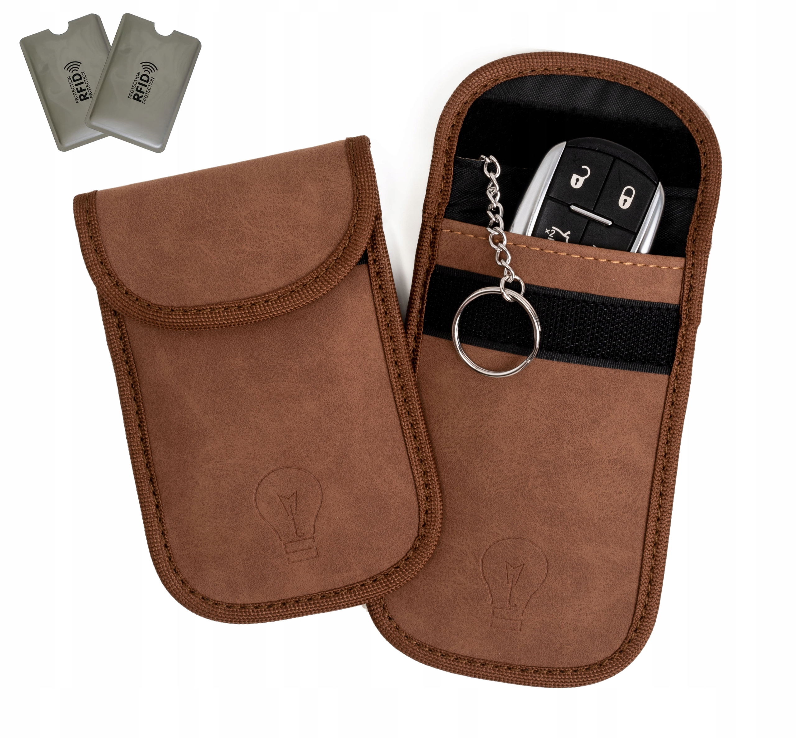 

2x Pokrowiec na kluczyk Keyless Etui Blokada Brąz