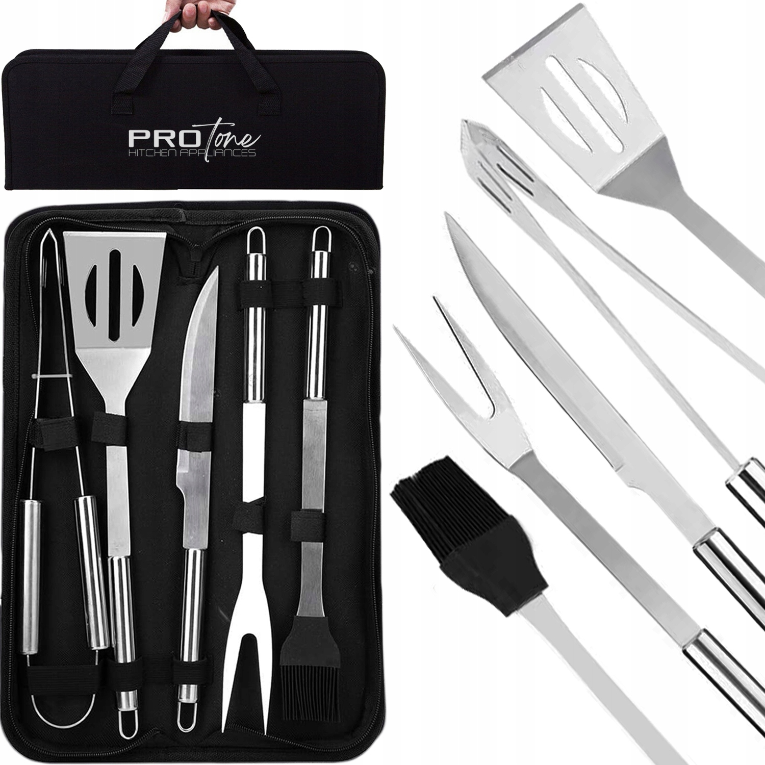 

Zestaw Akcesoria Przybory Do Grilla W Etui Pro 5w1