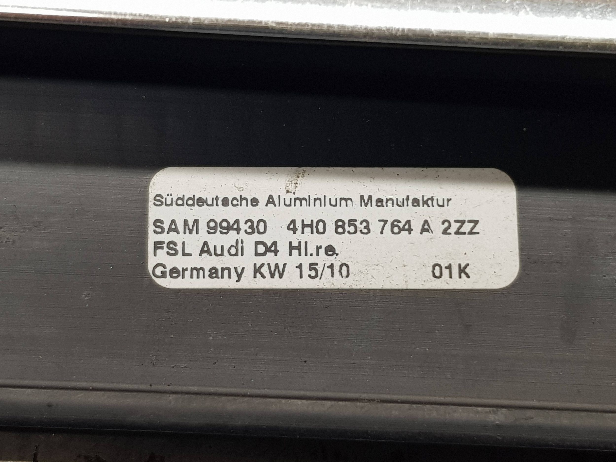 moulding CHROM door right rear part 4H0853764A AUDI A8 D4