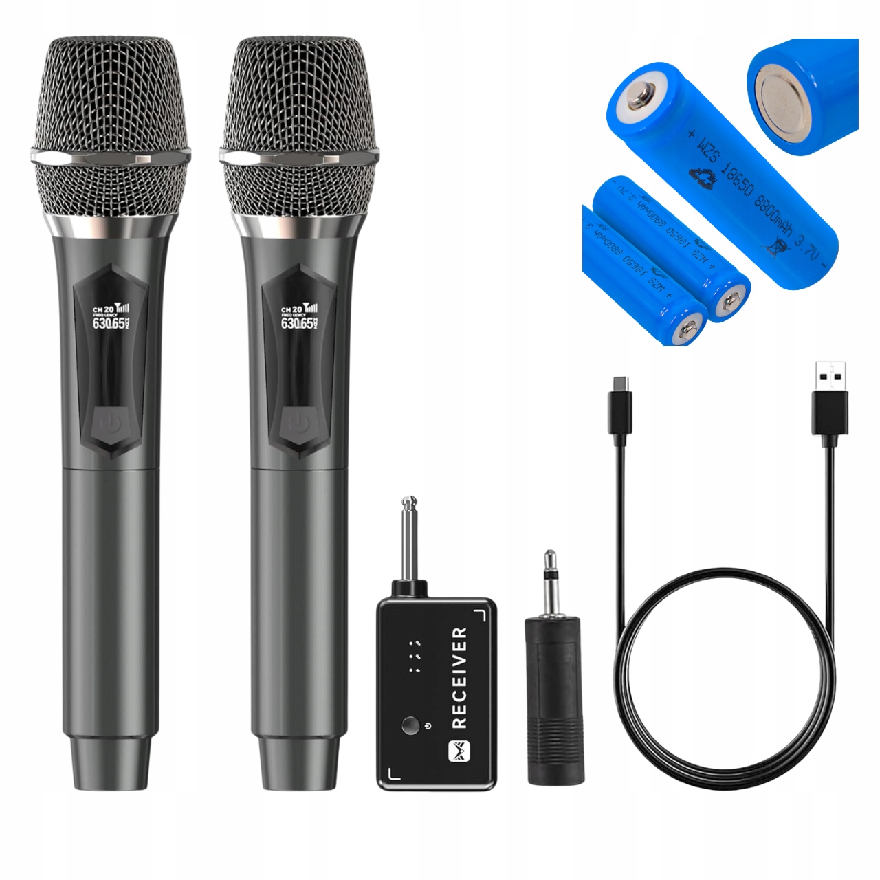 Bezdrátový mikrofon Karaoke Dosah 60 m Pracovní doba 50 h Set 2