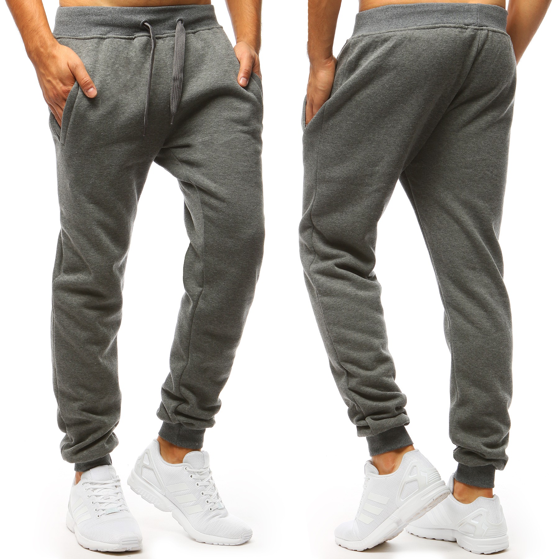 MĘSKIE SPODNIE DRESOWE JOGGERY CIENKIE ux4013 - XXL