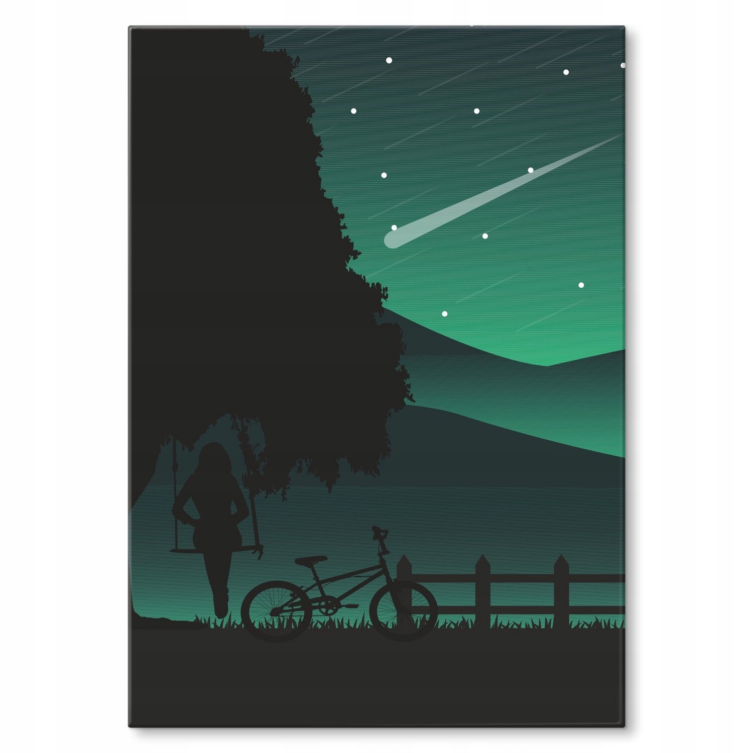 Kovový plakát Night bike girl Dárek 30 x 42 cm