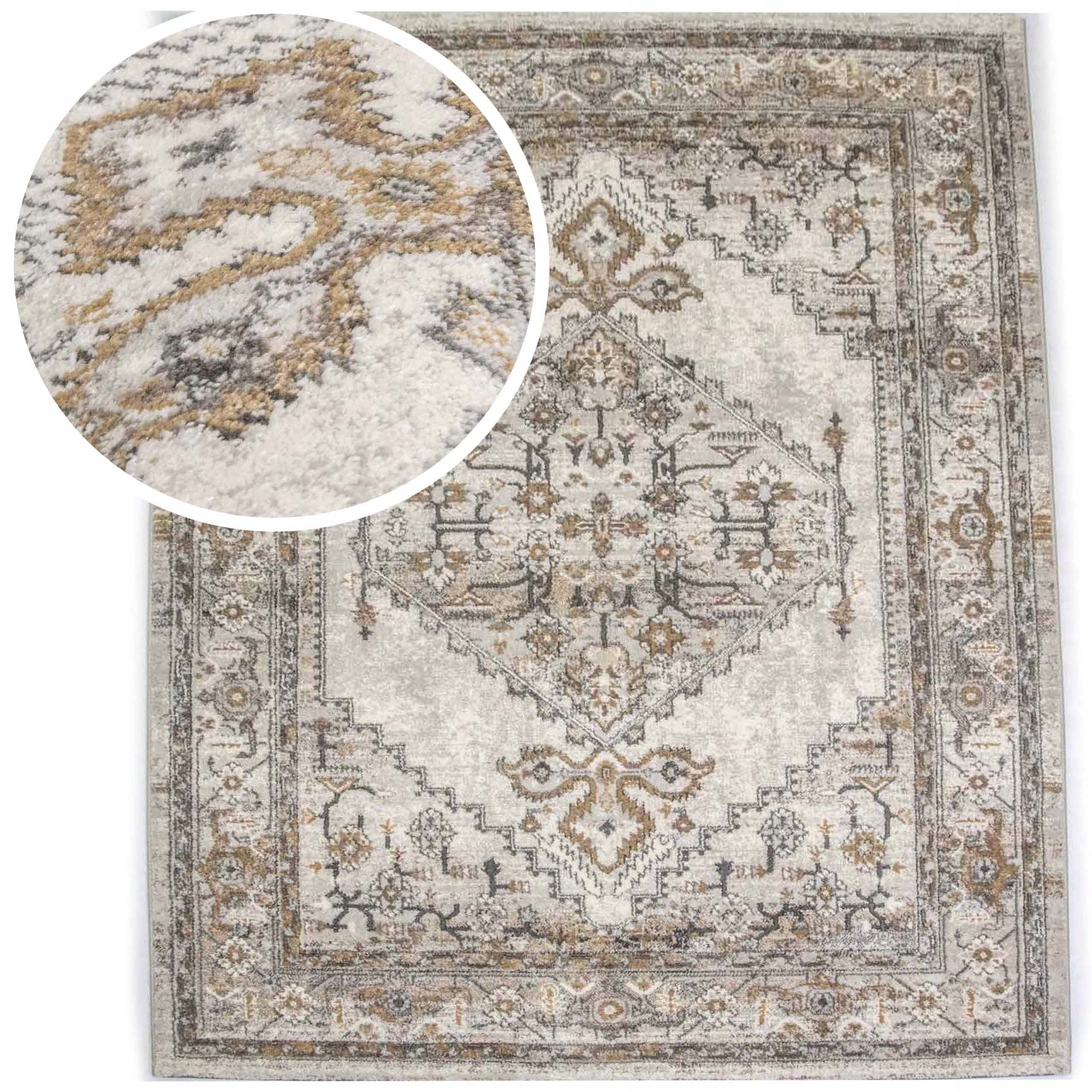 

Dywan Pers Postarzany Vintage Modny 80x150 Złoty