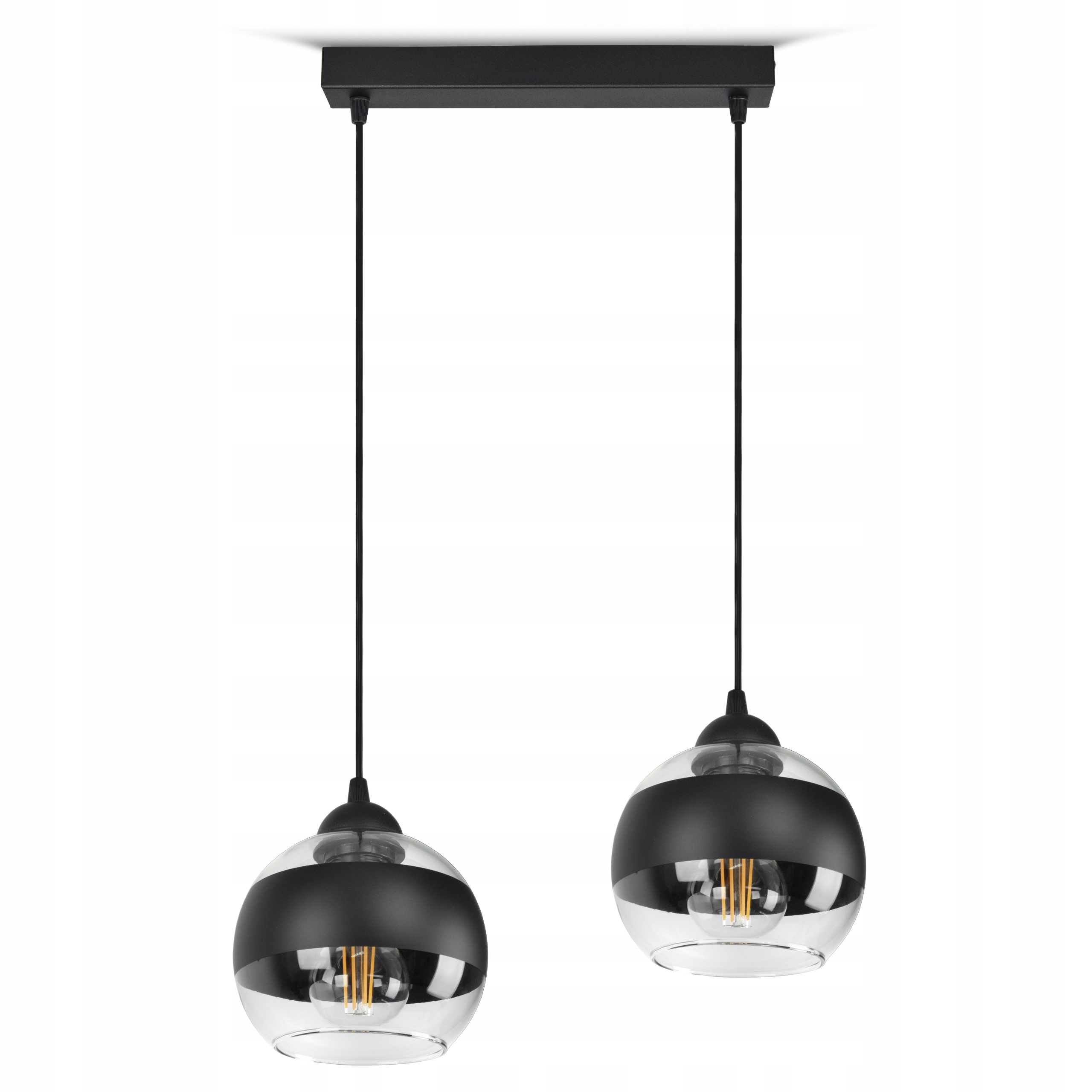 Závěsné stropní svítidlo lustr Černé skleněné koule Black Belt BZ2 Led E27