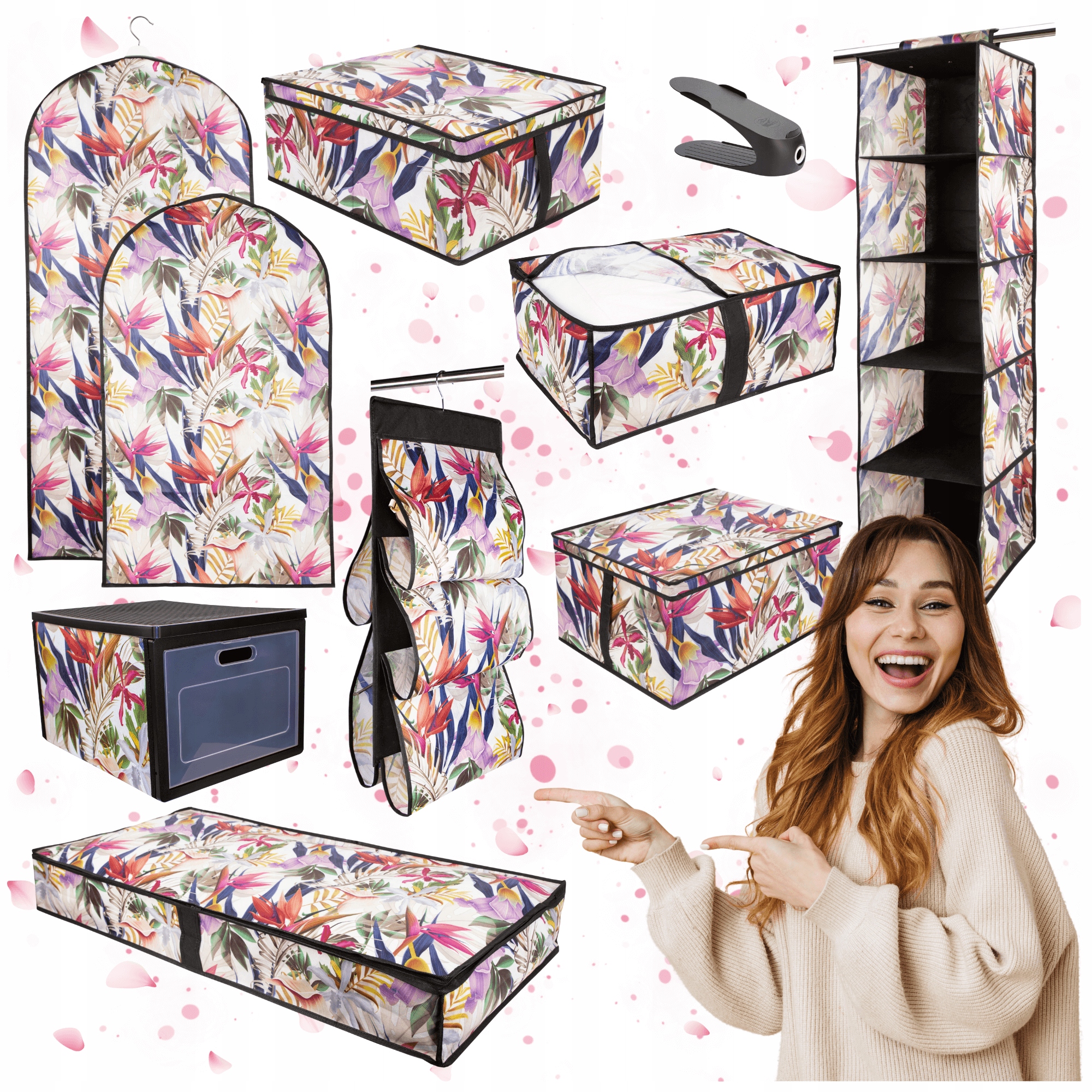 Organizéry s květinovým motivem organizér na boty, uspořádání vaší skříně