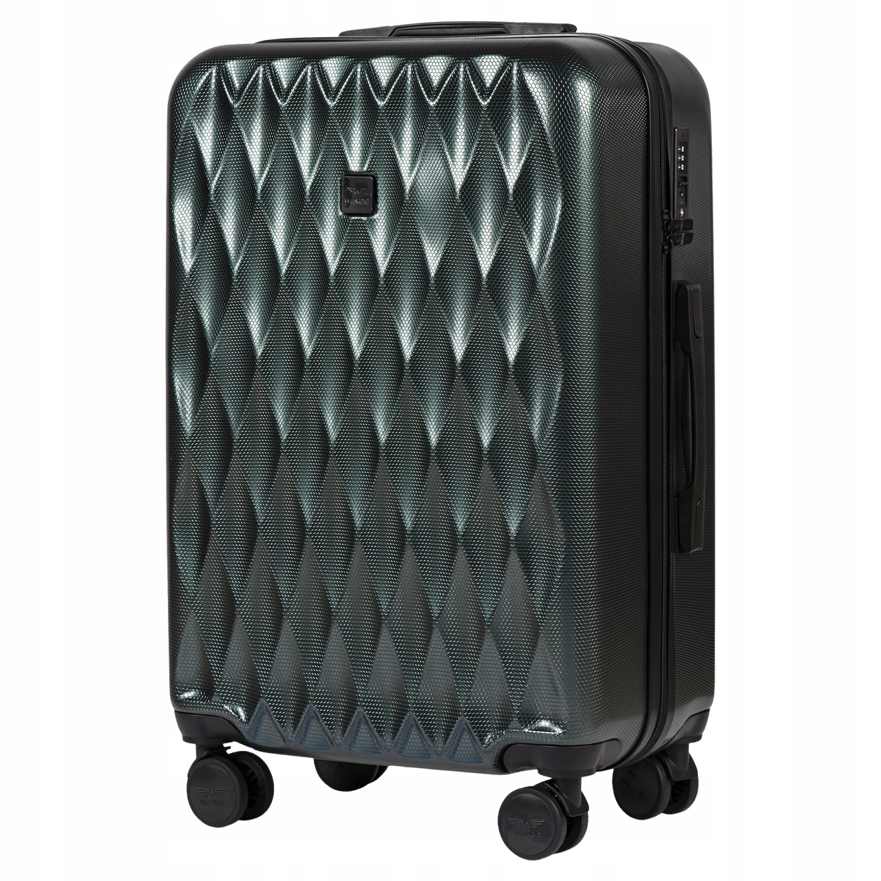 Střední kufr Wings Pc Golden Eagle 24" Dark Green, tvrdé cestovní zavazadlo