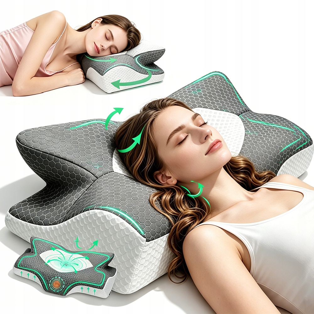Poduszka Z Pianki Memory Oddychająca Poszewka Komfort Snu Na Boku Plecach