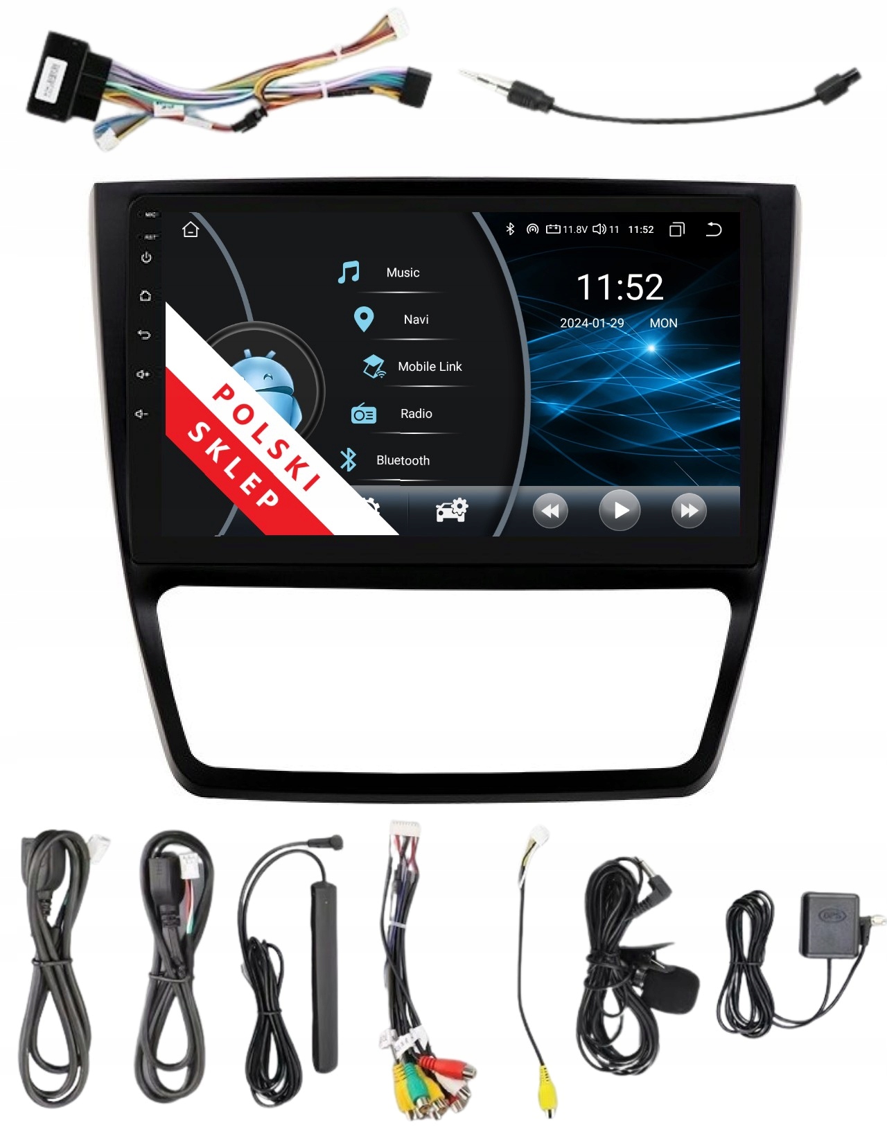 Navigace Rádio 2DIN Android Skoda Yeti 2/32 Gb Lte Dsp Carplay