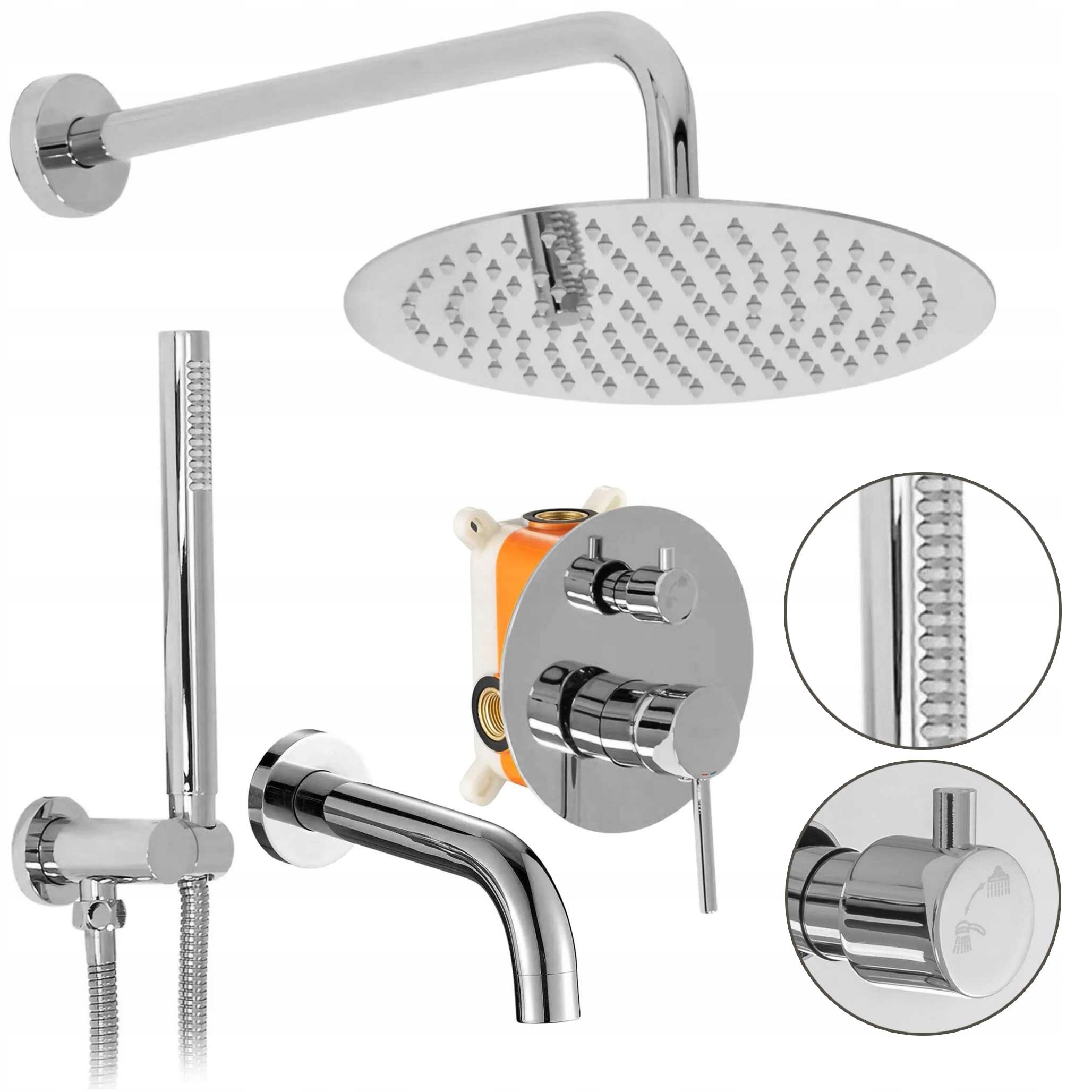 Podomietkový vaňový sprchový set Rea Lungo Chrom Sprchový výtok Box