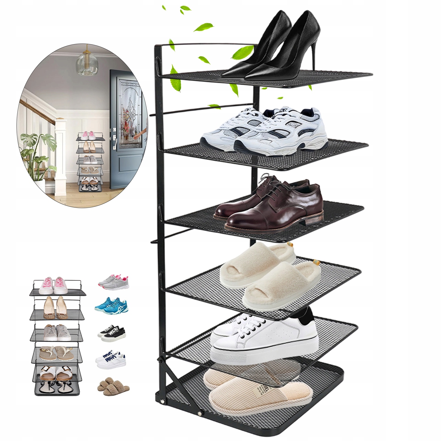 Police Na Boty Stojan Regál Kovový Organizér 6 Police Loft Do Předsíně