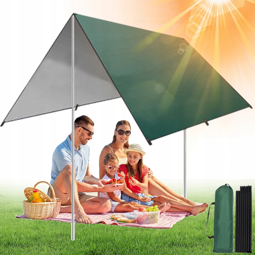 Tarp Plachta Voděodolná 3X3 M Oxford S Taškou Na Camping Piknik