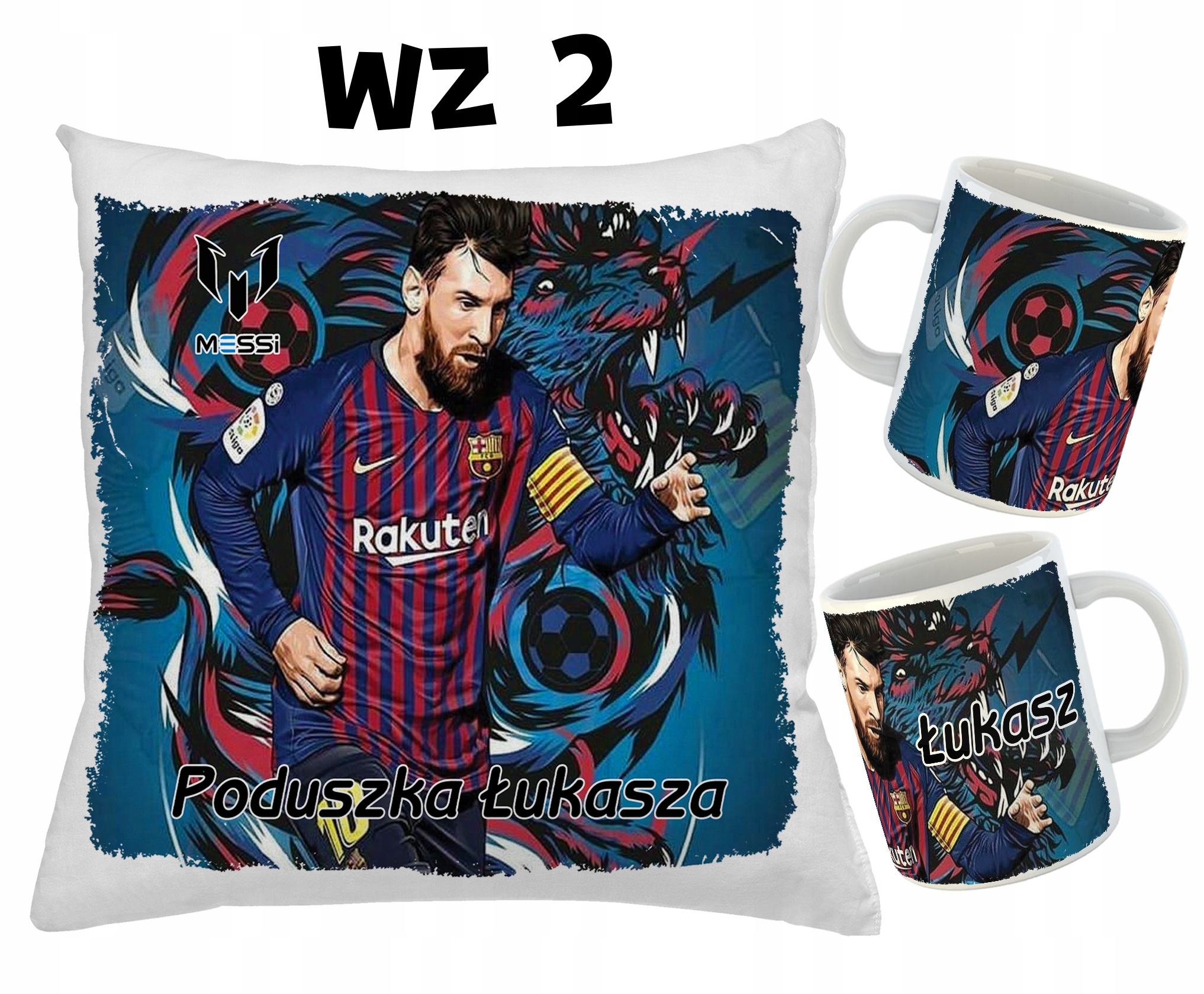 KUBEK i PODUSZKA z nadrukiem LEO MESSI + imię fana Marka inna marka