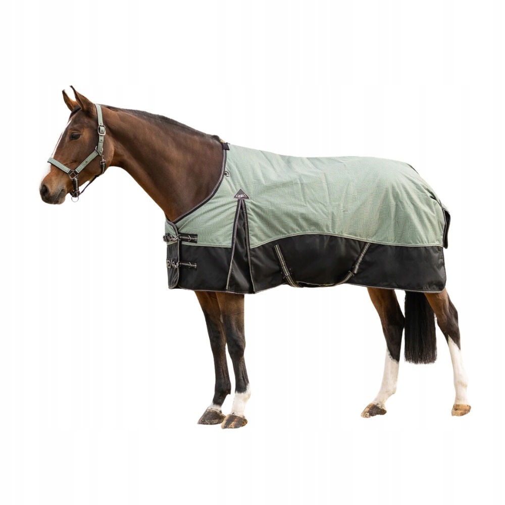 Derka dla konia padokowa przeciwdeszczowa Qhp 50gr 1200D zielona 135 cm