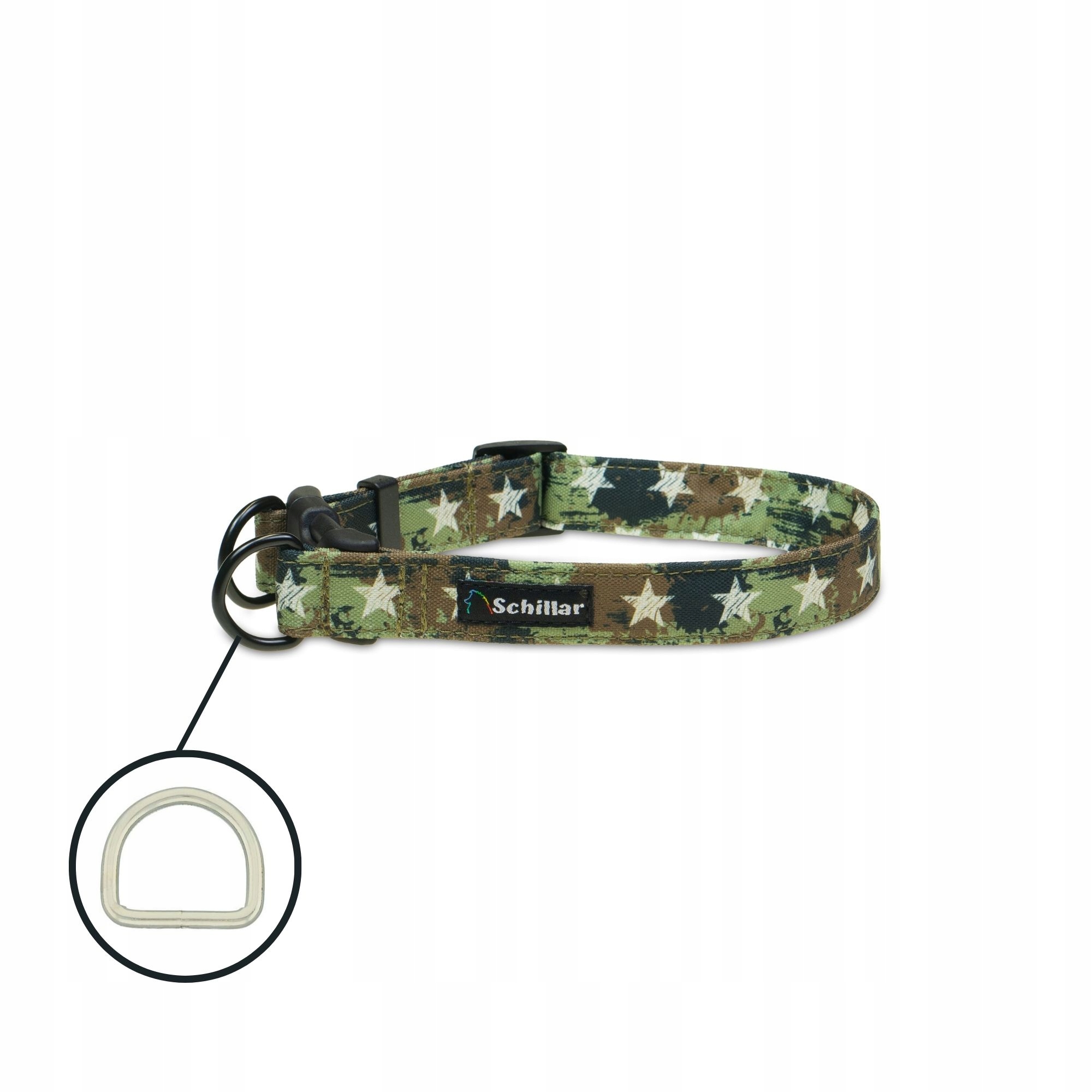 Levně Obojek na sponu typu double lock pro velkého psa military star maskáčový L XL 40-60 cm