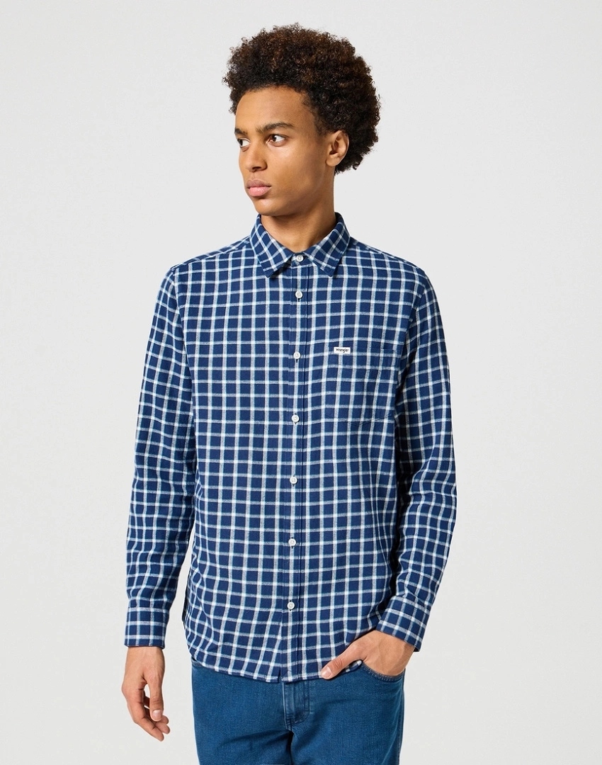 Pánská košile Wrangler 1PKT Shirt Black Iris 112356771 M