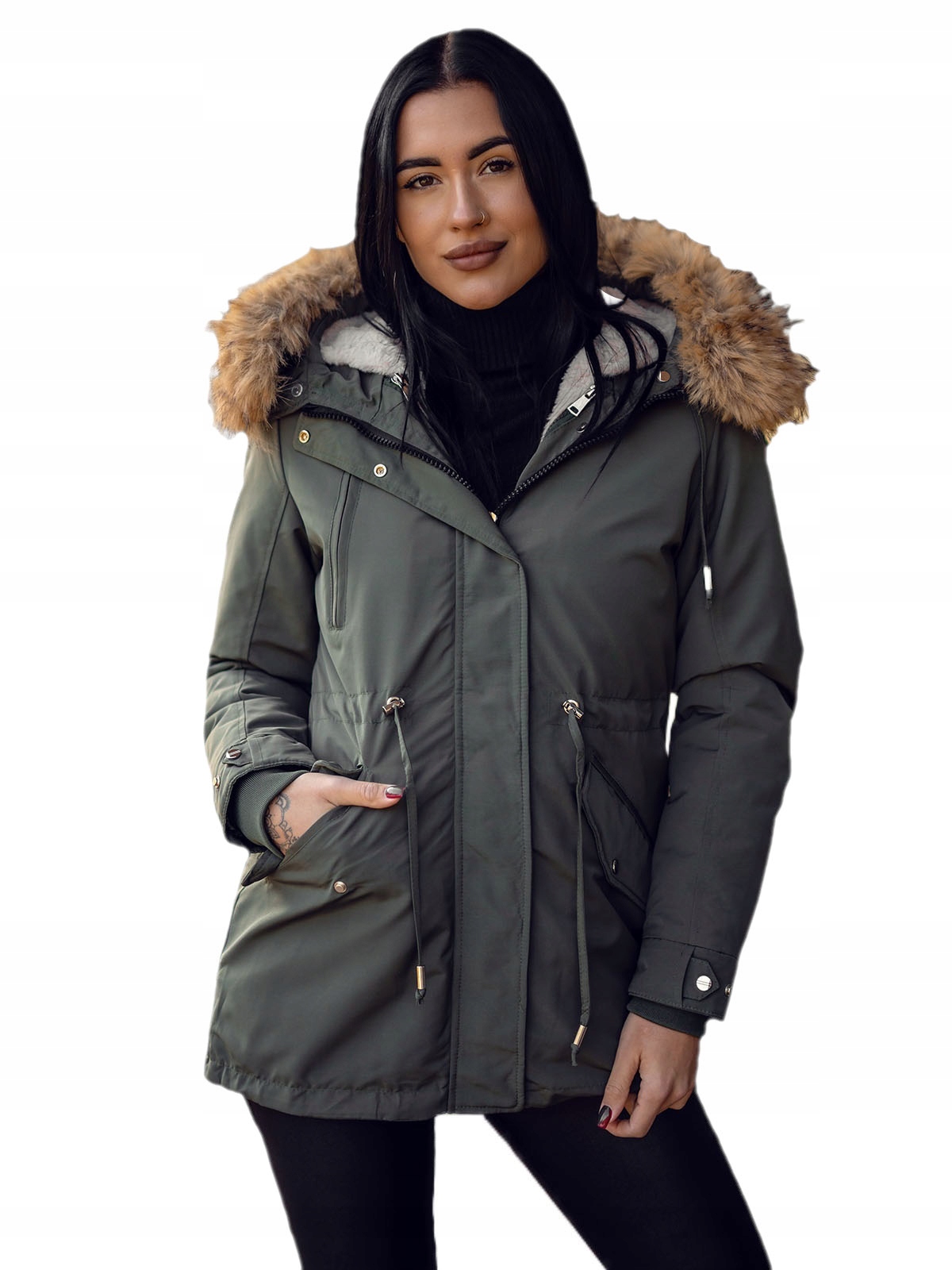 Zimní Bunda Parka S Kapucí 2v1 Khaki 16M9199 Denley_l