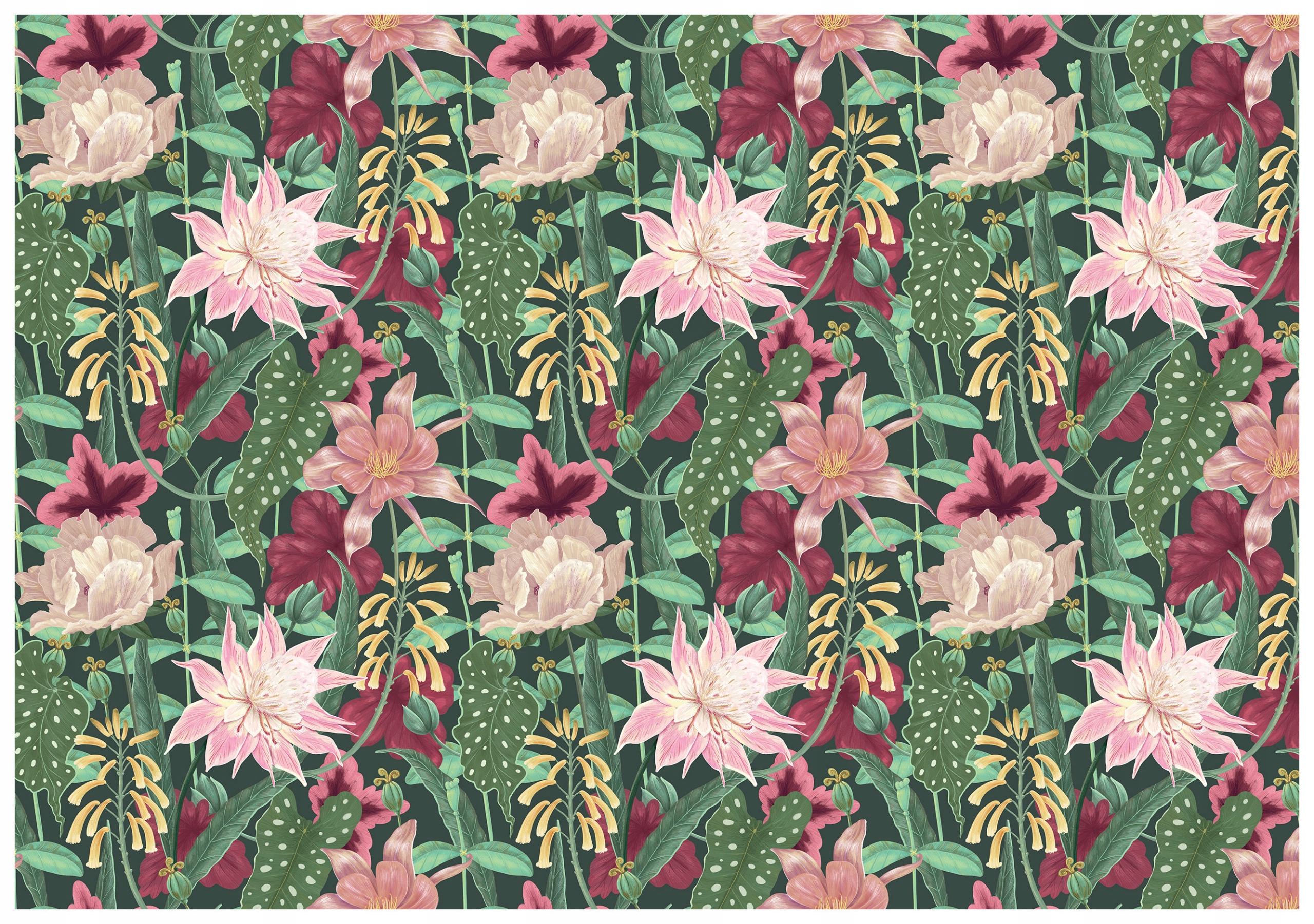 Tapeta Kvety Listy Magnolie Fuchsia vinyl 520x318 do obývacej izby lepidlo