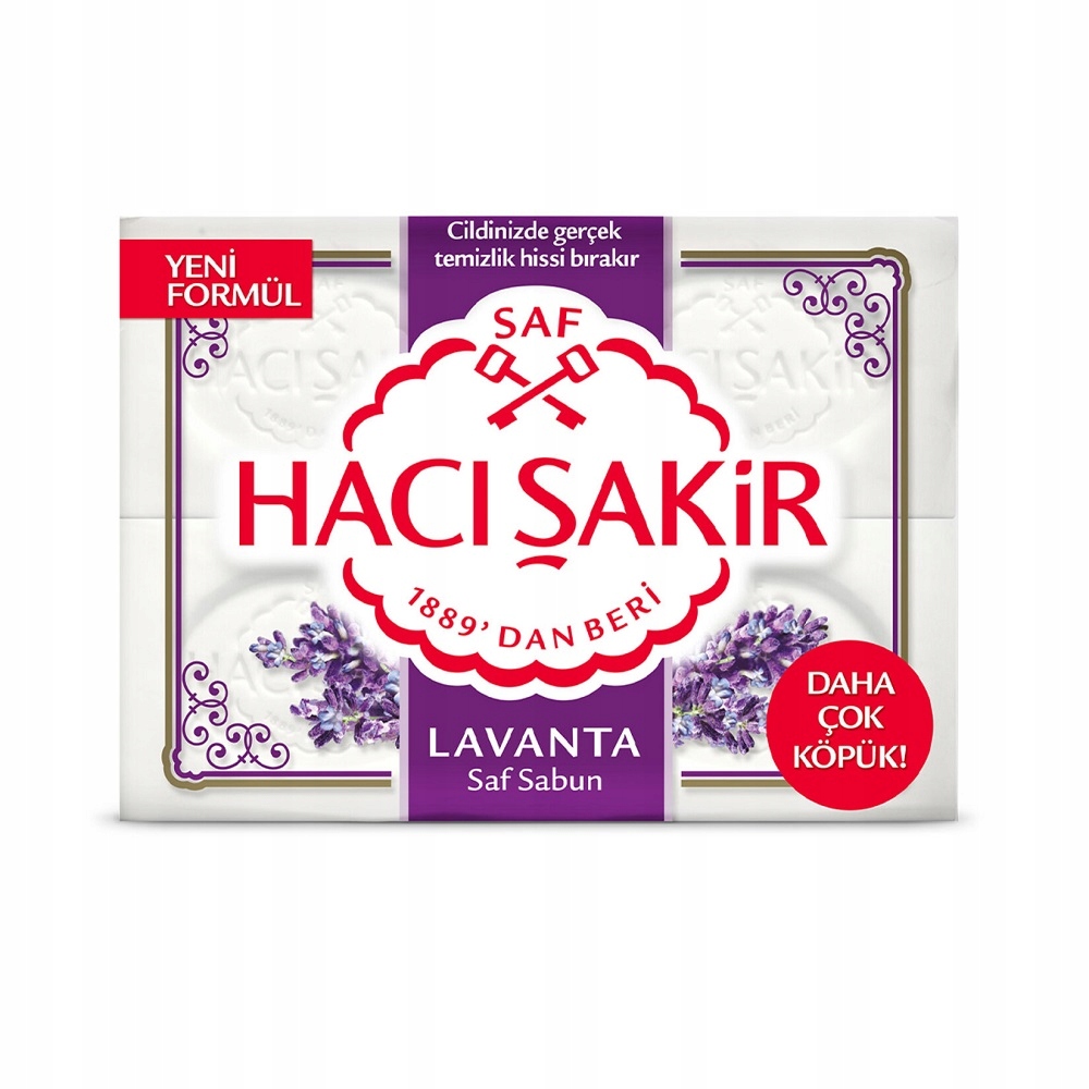 

Mydło tureckie lawenda 4 kostki 600g Haci Sakir