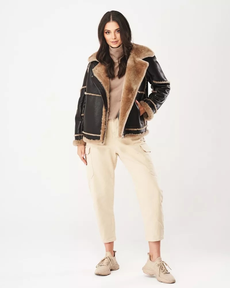 Kożuch damski Selena 3XL Kaptur bez kaptura