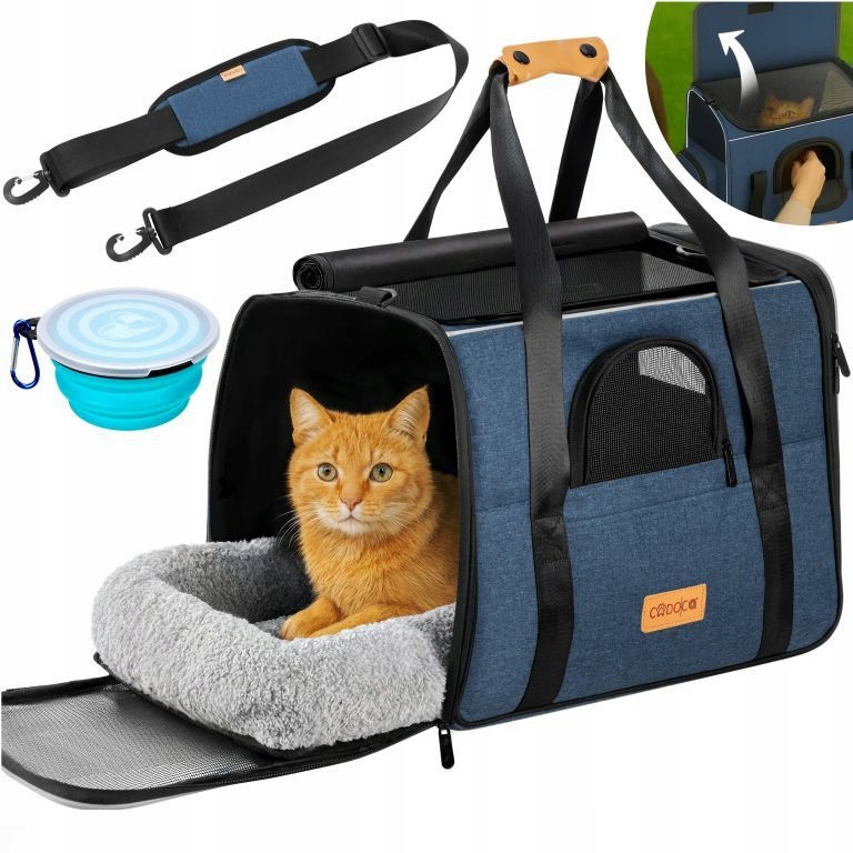 Levně Přepravní Taška Přepravka Pro Pro Psa Kočku 44x34x31 cm, do 20 kg, Modrá