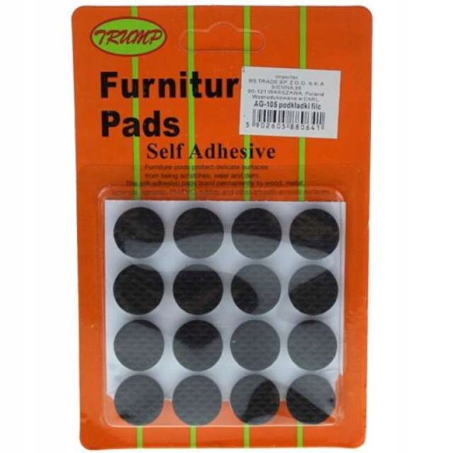 

Podkładki pod meble Samoprzylepne czarny filc x16