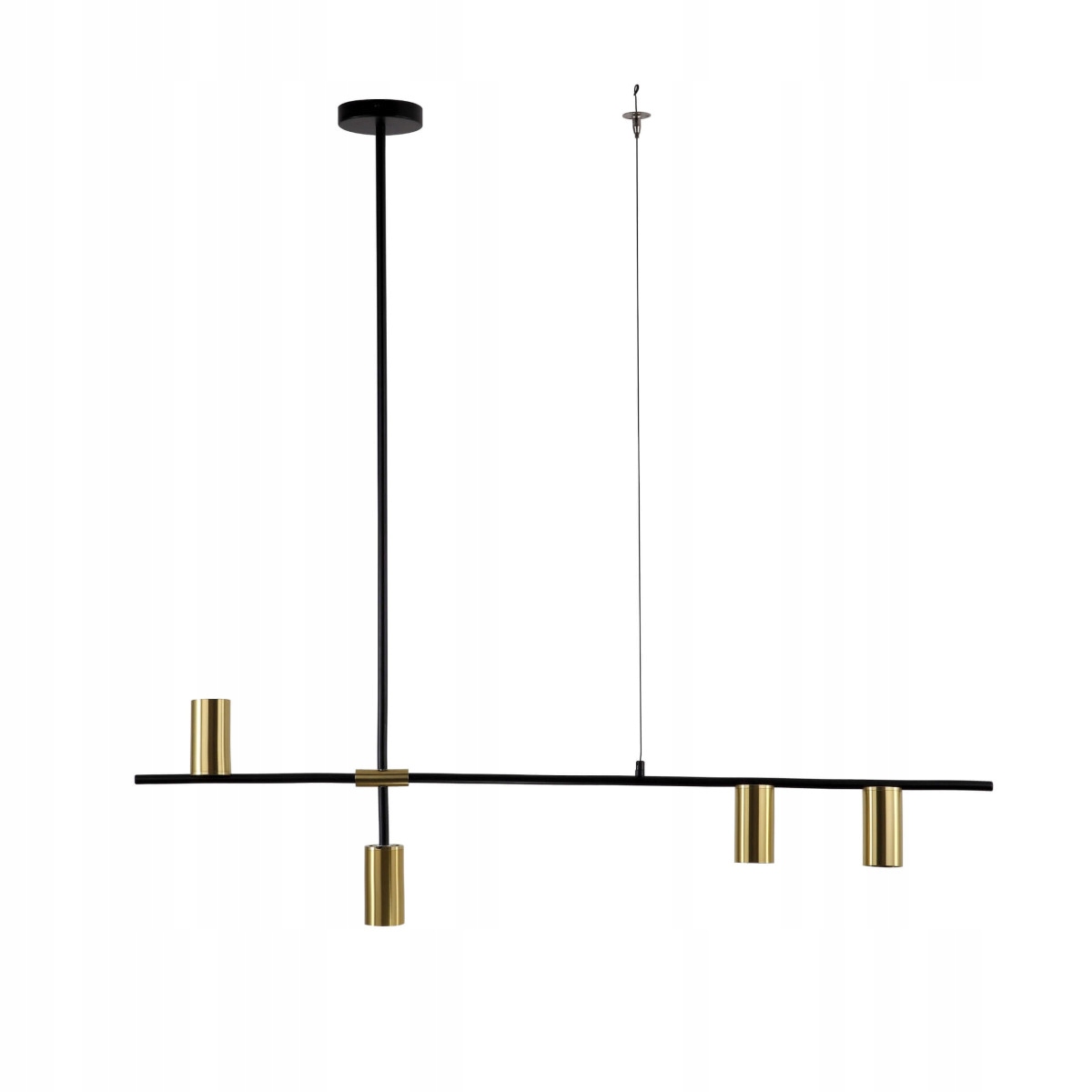 Dlouhá industriální lampa zlaté tuby Arizona do jídelny nad stůl