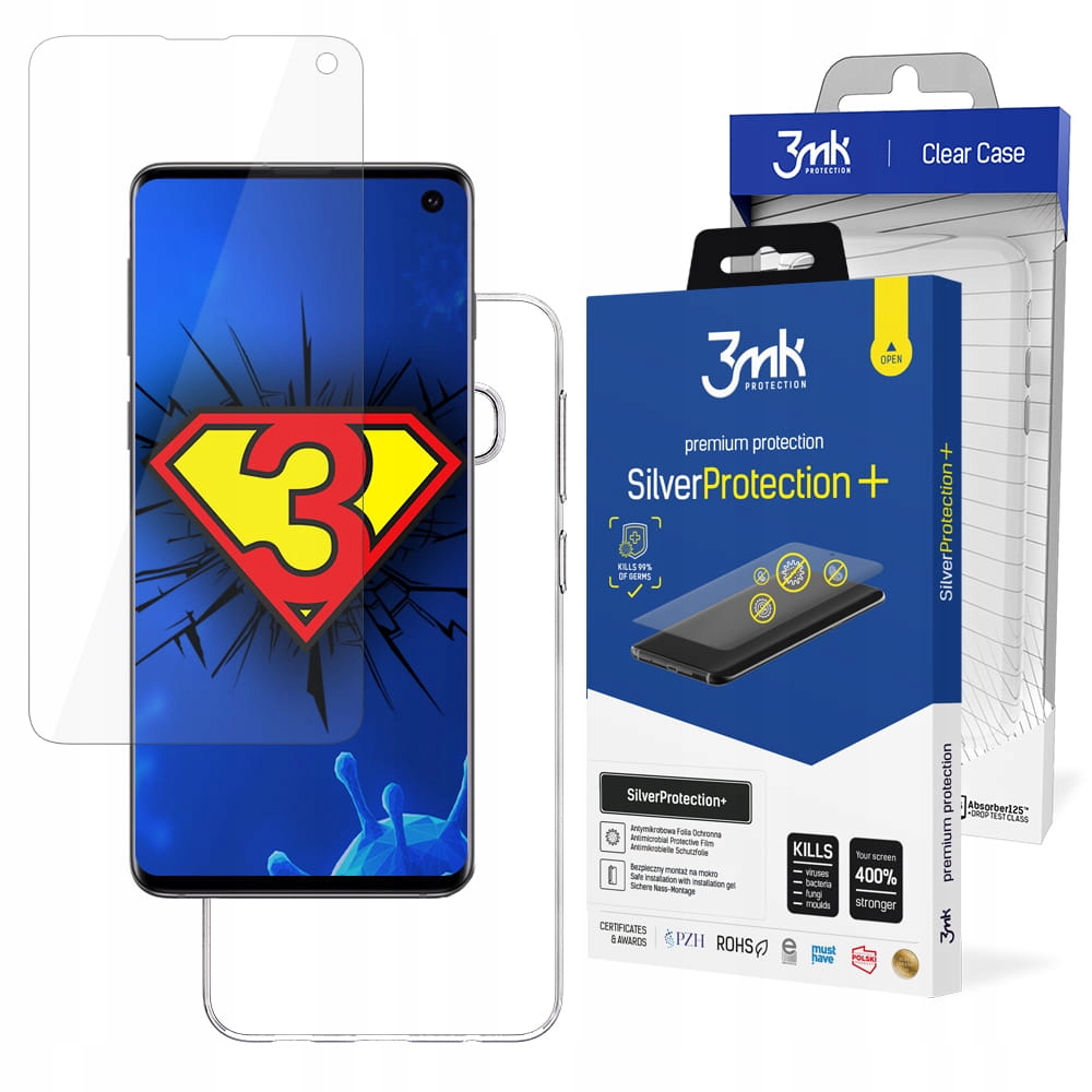 

Clear Case Etui + Folia 3mk do Samsung Galaxy S10