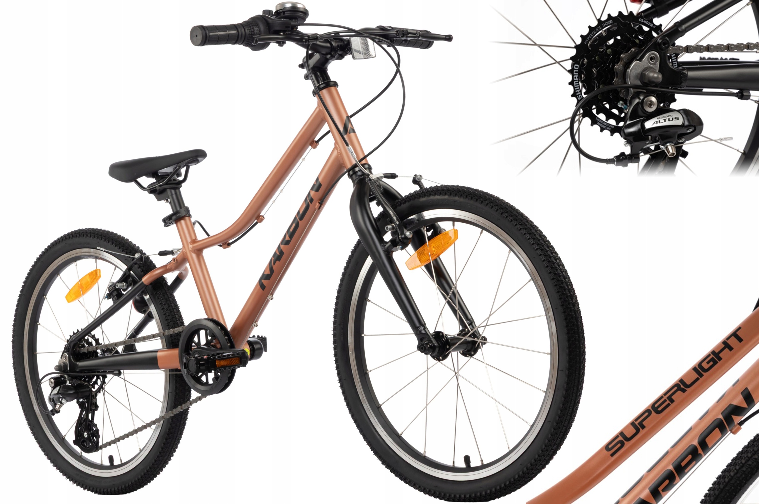 Rower dziecięcy 20" Karbon Superlight miedziany R25 Lekki